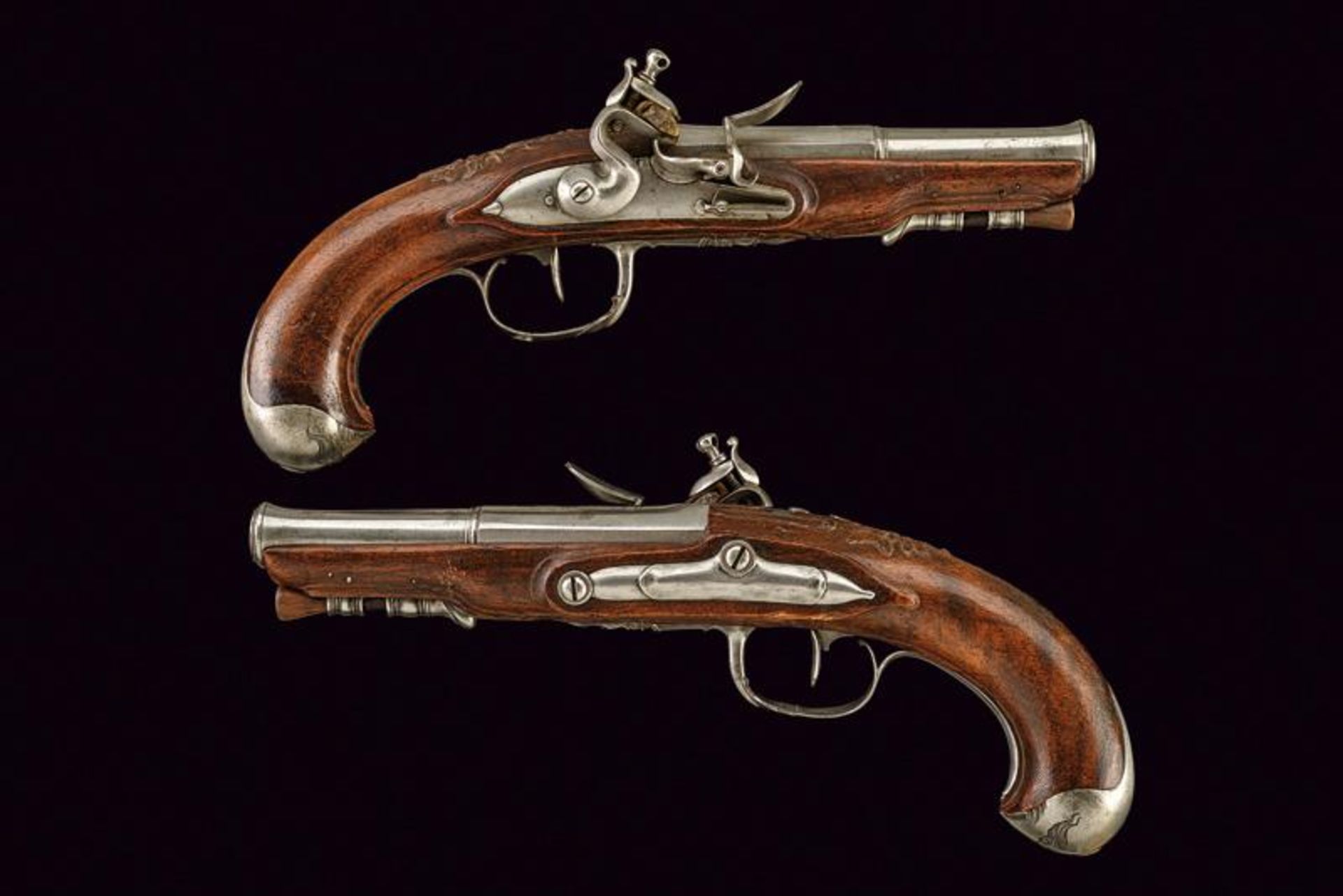 A pair of flintlock pistols