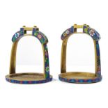 A pair of enameled stirrups