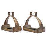 A decorative pair of stirrups