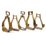 A lot of five bronze stirrups