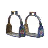 A pair of enameled stirrups