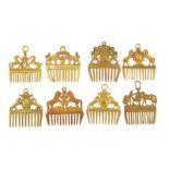 A lot of eight horse combs