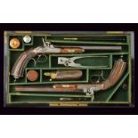 A fine pair of cased target pistols by Verney Y Gobert