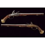 A fine pair of flintlock holster pistols