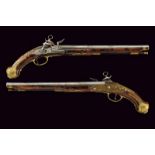 A pair of roman style flintlock pistols