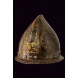 An exceptional engraved and gilded morion