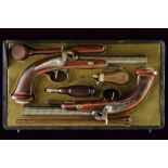 A cased pair of percussion pistols