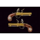 A beautiful pair of flintlock pocket pistols by Rousset