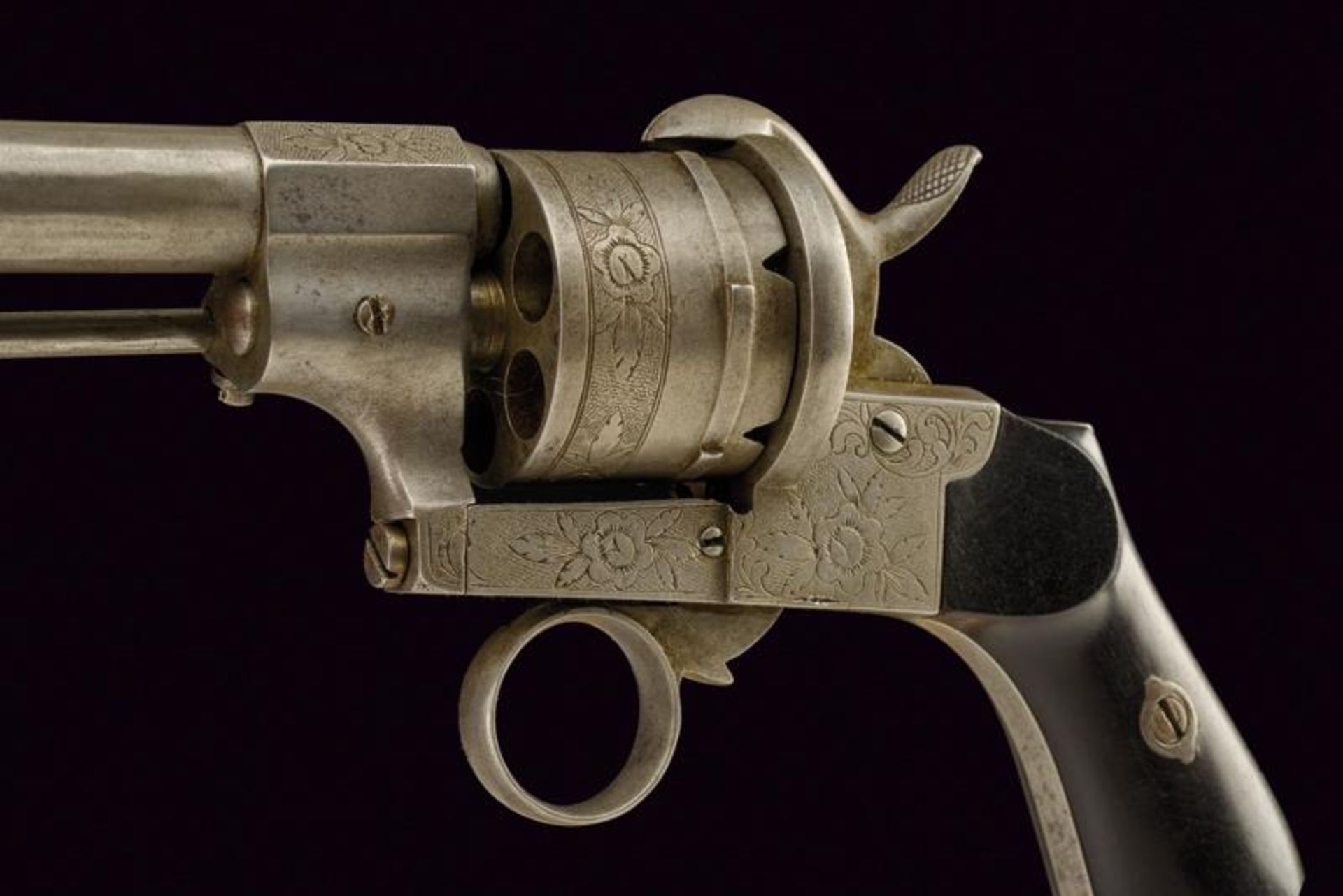 A pin-fire revolver with holster - Bild 2 aus 2