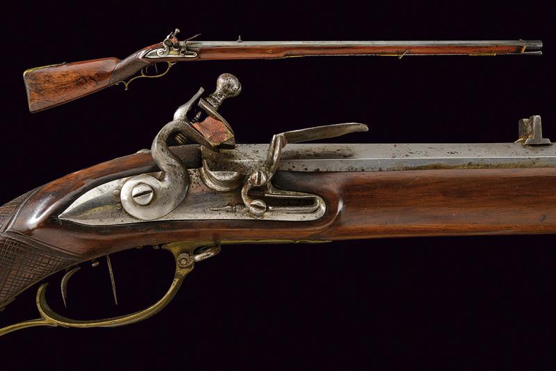 A hunting flintlock rifle