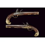 A rare pair of officer's flintlock pistol