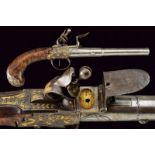 A fine flintlock traveling pistol