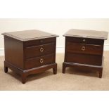 Pair Stag Minstrel mahogany bedside chests, W53cm, H50cm,