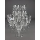 Set of six Waterford 'Colleen' pattern crystal champagne glasses and six matching wine glasses (12)