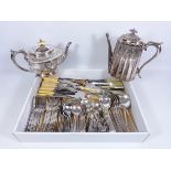 Victorian Walker & Hall silver-plated teapot, similar Walker & Hall coffee pot,