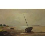 'Easington Beach' - Hull, oil on canvas board signed by Don Micklethwaite (British 1936-),