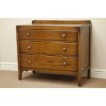 Early 20th century oak three drawer chest, W89cm, H80cm,