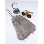 Early 20th Century drawstring chain mail purse,