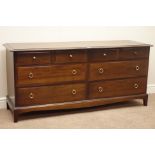 Stag Minstrel mahogany eight drawer chest, W157cm, H70cm,