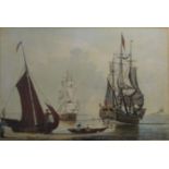 Frigates and Sailing Boats Coming Ashore,