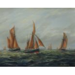 Sailing Vessels, oil on board signed by Max Parsons (British 1915-1998), 39.5cm x 49.