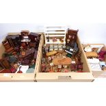 Quantity of Traditional style dolls house furniture including a Sheraton style dining room suite,