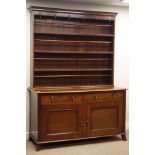 Early 20th century mahogany dresser, two drawers and two cupboards,