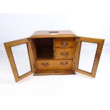 Edwardian golden oak smokers cabinet, H28cm Condition Report <a href='//www.