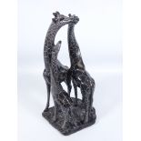 Carved soapstone sculpture of Giraffes by Sam Munhamo,