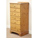 Pair of Ducal pine three drawer bedside chests (W46cm) and matching six drawer chest, W58cm, D44cm,