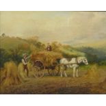 Harvest Time, oil on canvas signed by Wilson Hepple (British 1854-1937),