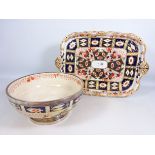 19th Century Davenport Staffordshire Longport Imari pattern serving tray,