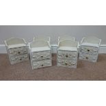 Set six small painted two drawer trinket chests (6) Condition Report <a