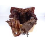 Collection of mink and rabbit fur stoles, collars,
