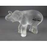 Lalique glass elephant sculpture, H7.