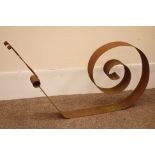 Rusted wrought iron snail garden sculpture,