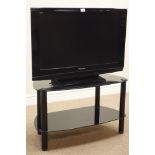 Panasonic Vieta TX-32LXD80 television with remote on black glass stand (This item is PAT tested - 5