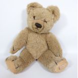 Chad Valley plush bear, with stitched label to foot,