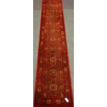 Persian Bijar design red ground runner rug, Herati motifs,