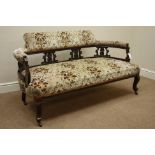 Edwardian walnut two seat framed settee, W147cm, H73cm,