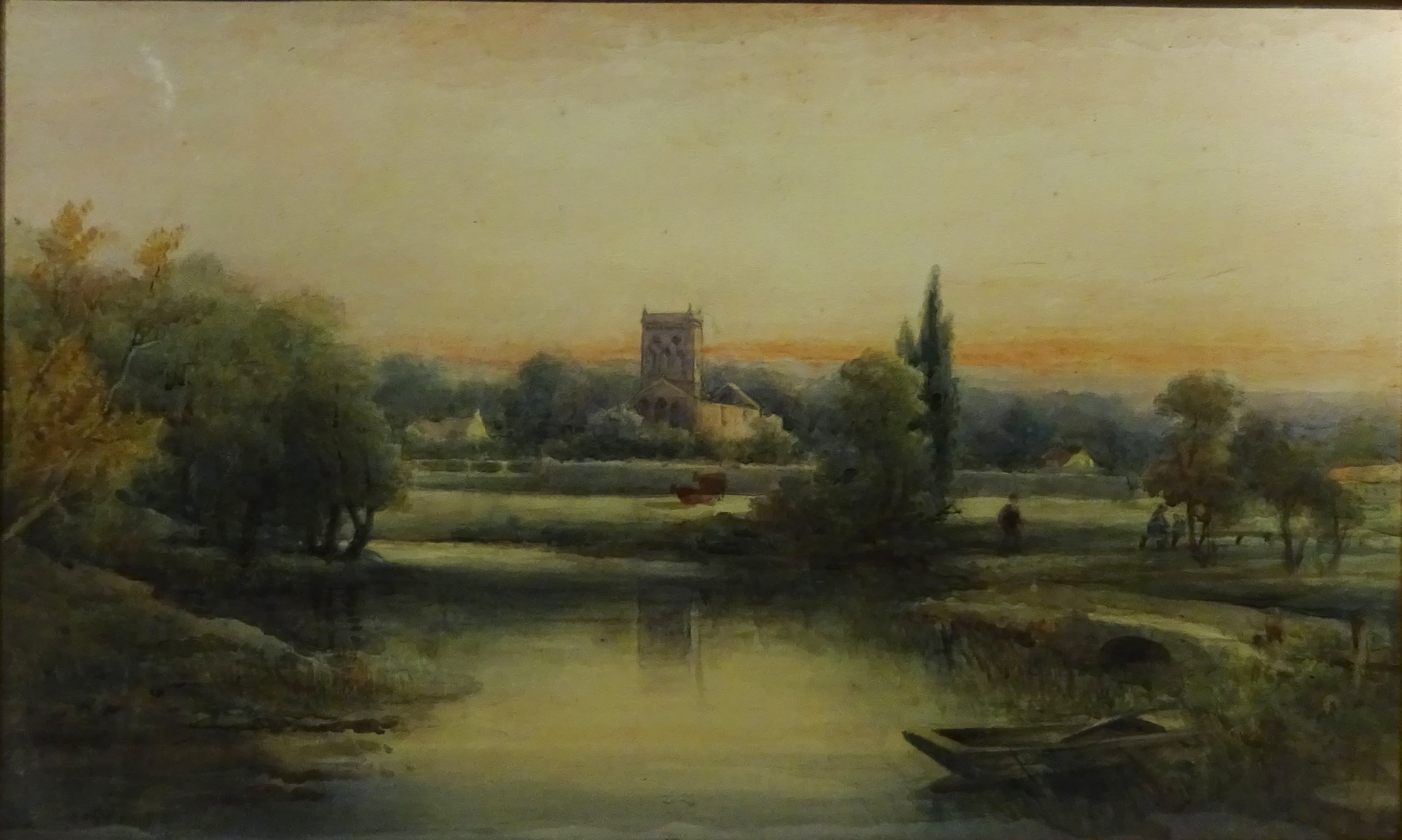 River Landscape, watercolour signed by Frederick William Booty (1840-1924),