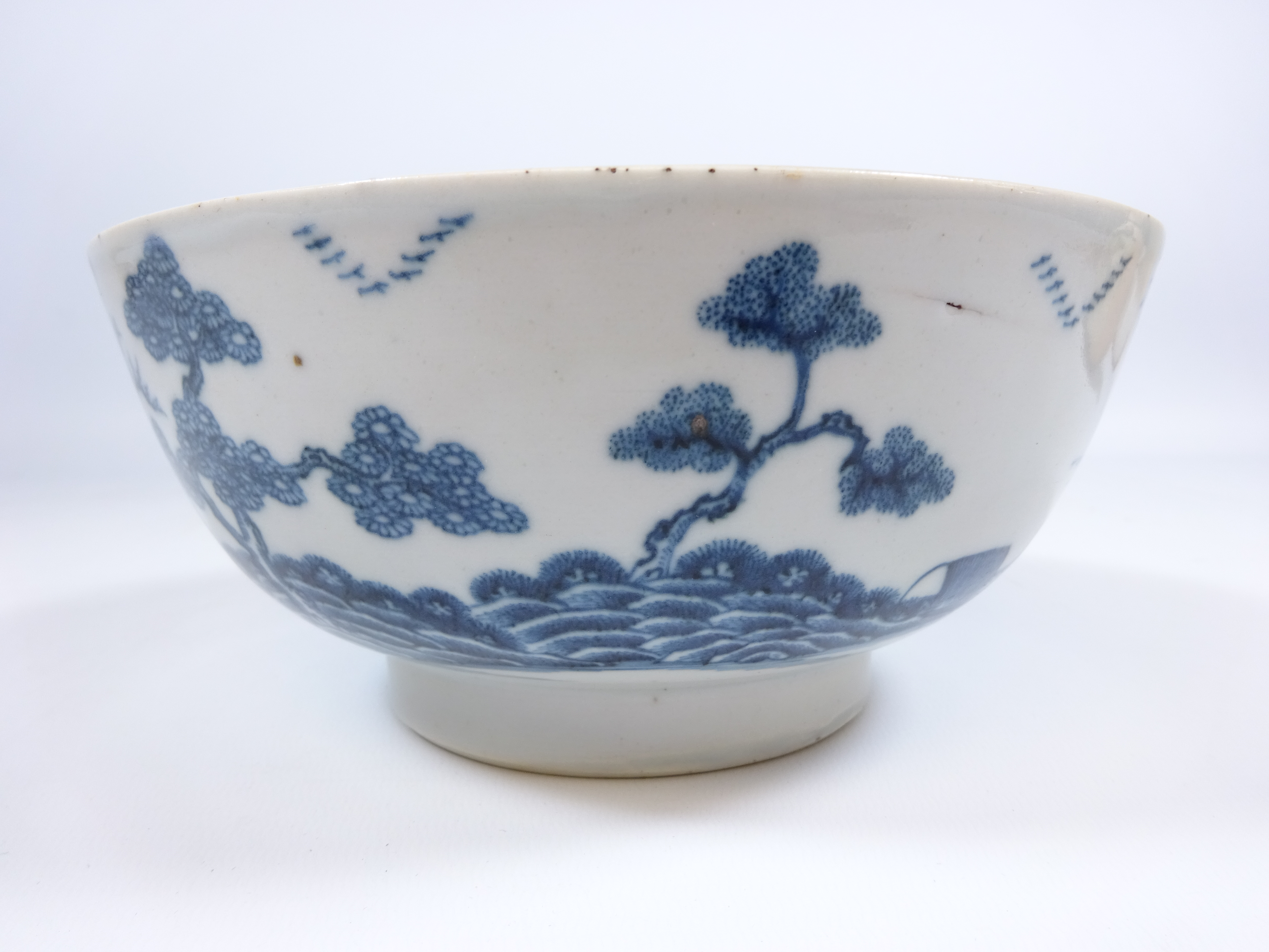 18th/ 19th Century Chinese blue and white Export porcelain bowl decorated with island villages, - Image 2 of 3