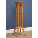 Pine barley twist jardiniere stand, D27cm,