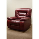 Large two seat manual reclining sofa (W205cm), and matching electric reclining armchair (W106cm),