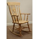 Beech farmhouse style rocking armchair Condition Report <a href='//www.