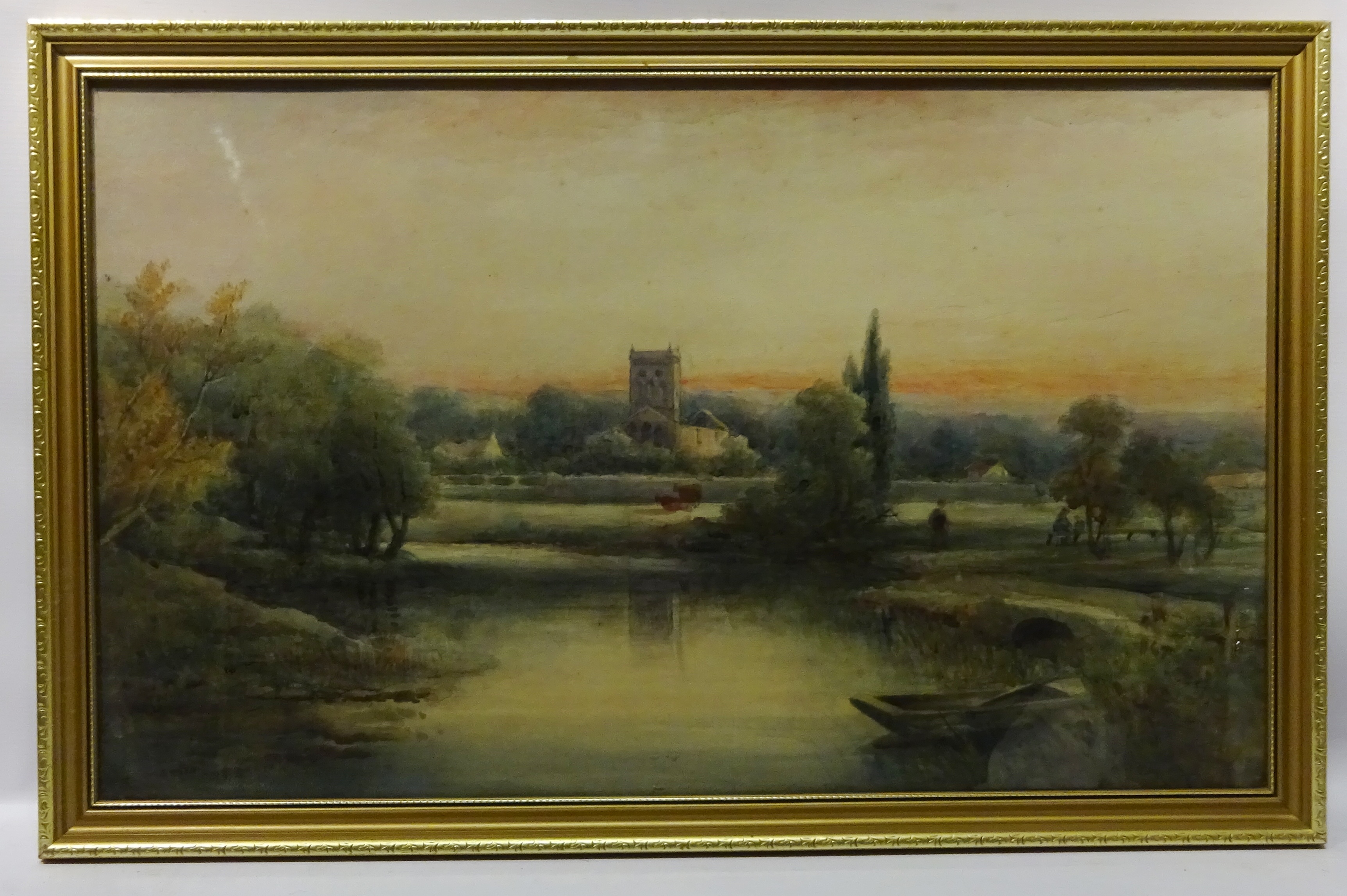 River Landscape, watercolour signed by Frederick William Booty (1840-1924), - Image 2 of 2