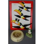 Set of three graduating Carlton Ware Guinness Toucans,