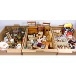 Quantity of dolls house and garden furniture, dolls, accessories and furnishings,