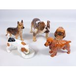 Royal Doulton Bulldog HN1046, Royal Doulton Terrier with dish, Pekingese,