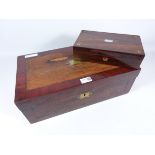 Victorian rosewood writing slope and a Victorian rosewood work box (2) Condition Report